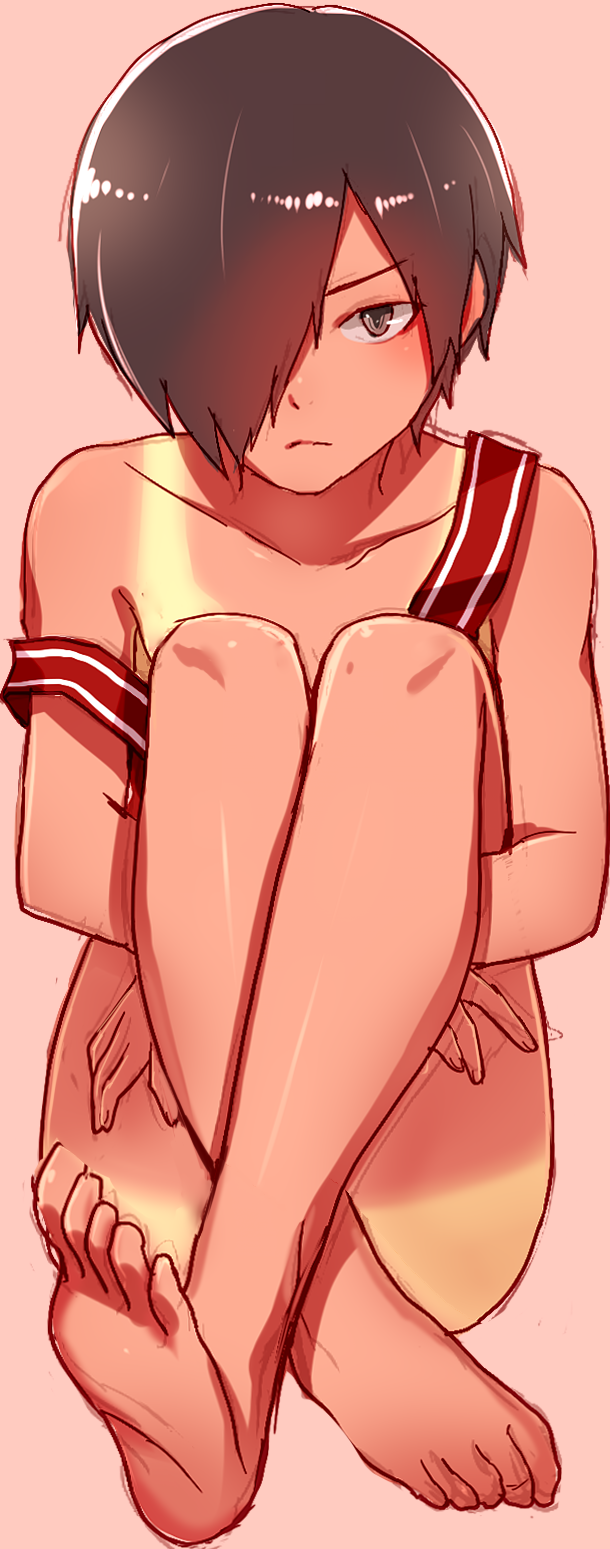 1boy, black_hair, dark_skin, hair_over_one_eye, highres, ikezawa_kazuma, male_focus, solo