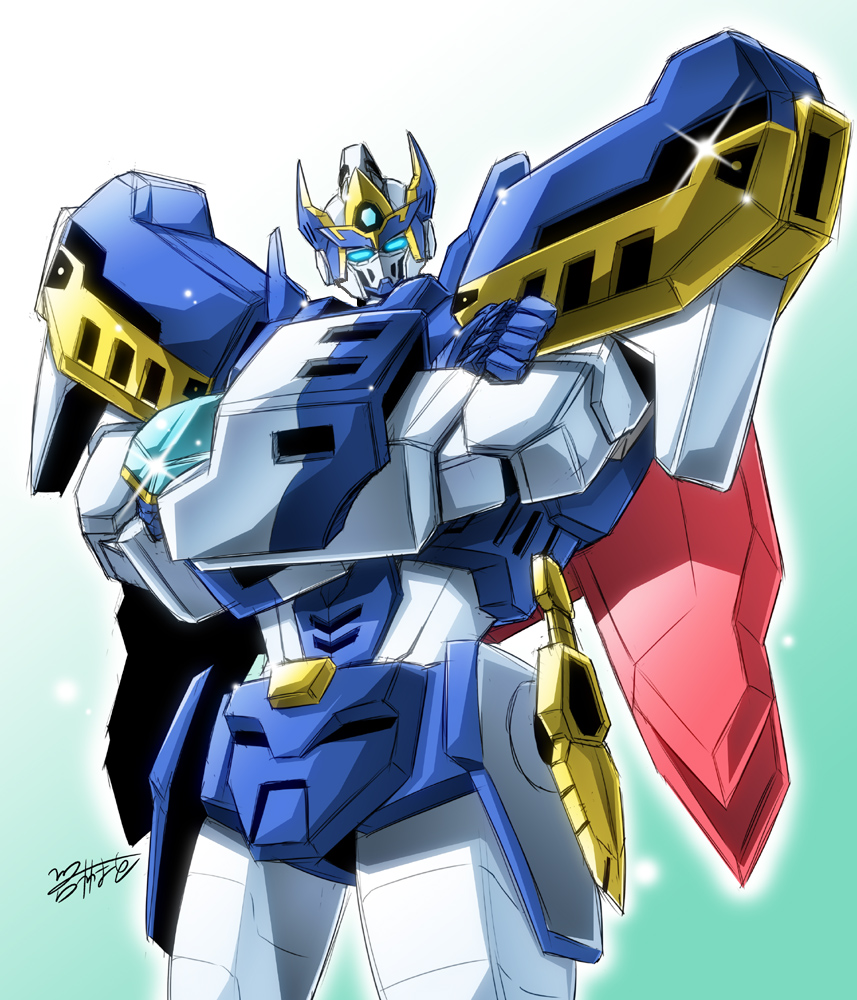 crossed_arms, falsaber, looking_at_viewer, mecha, no_humans, super_robot, super_robot_wars, super_robot_wars_bx