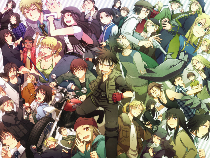 adamas, carmen_pizarro, creator_connection, d-live!!, em_crazy, esmeralda_lange, general_zhin, kyo_(manga), peace_maker, project_arms, ryuuzaki_reika_(adamas), spriggan_(manga), takatsuki_ryou, tani_hiromi_ratranaji