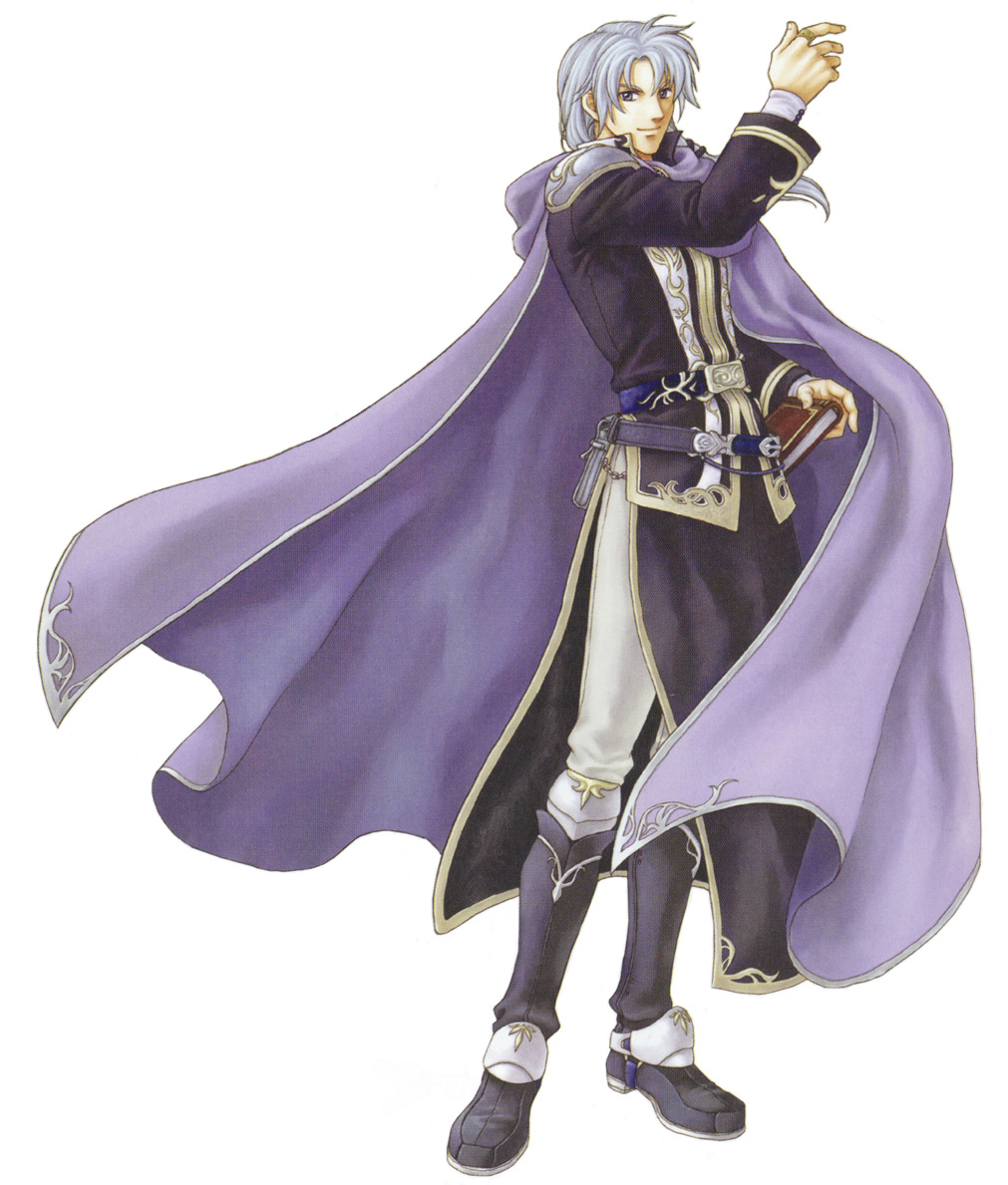 1boy, book, boots, cape, fire_emblem, fire_emblem:_rekka_no_ken, izuka_daisuke, low_ponytail