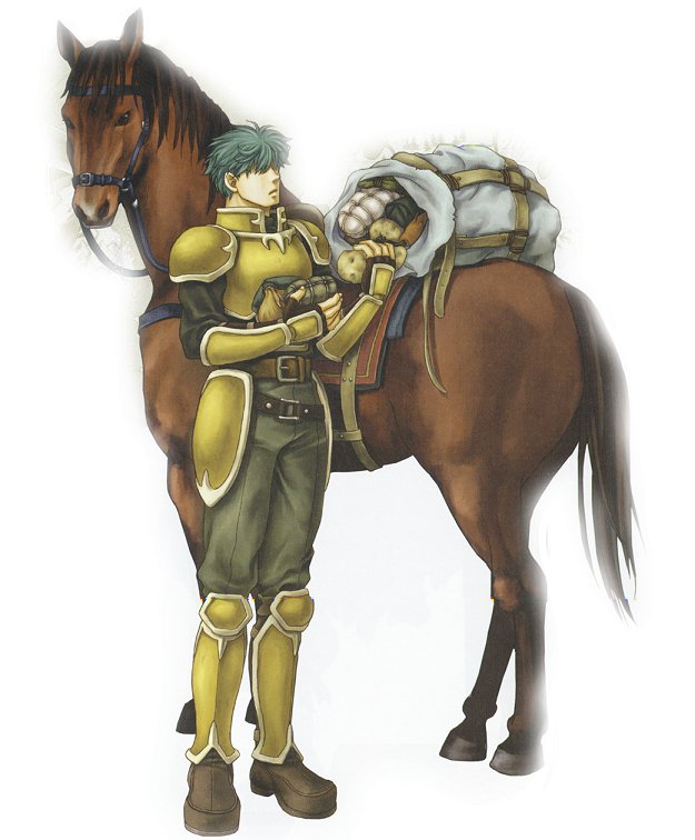 1boy, armor, fire_emblem, fire_emblem:_rekka_no_ken, gauntlets, gloves, green_hair, hair_over_eyes