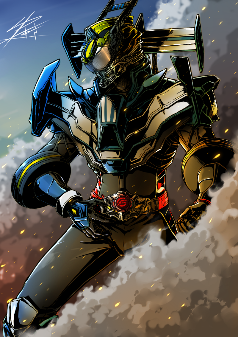 1boy, armor, kamen_rider, kamen_rider_drive, kamen_rider_drive_(series), male, mask, rider_belt