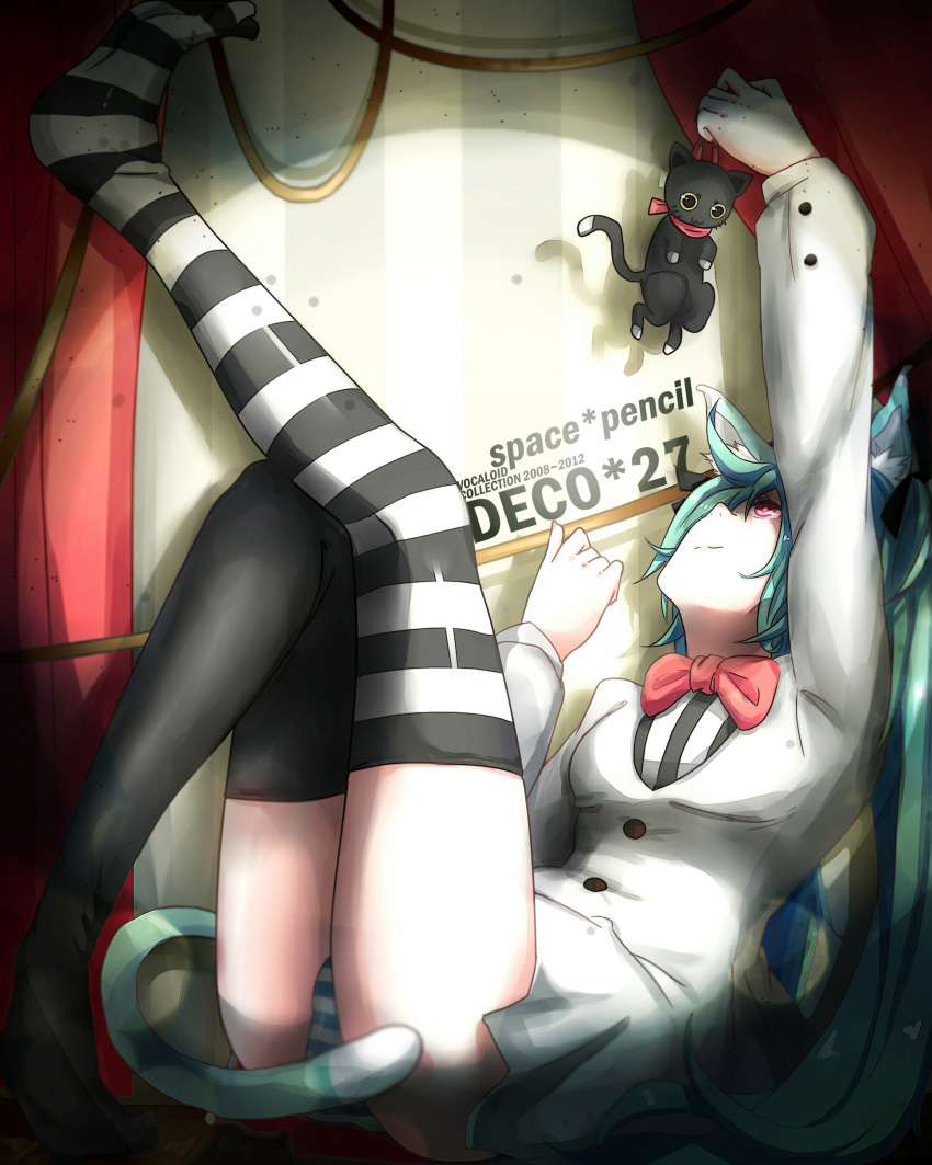 1girl, absurdres, animal_ears, cat, cat_ears, hatsune_miku, highres, panties