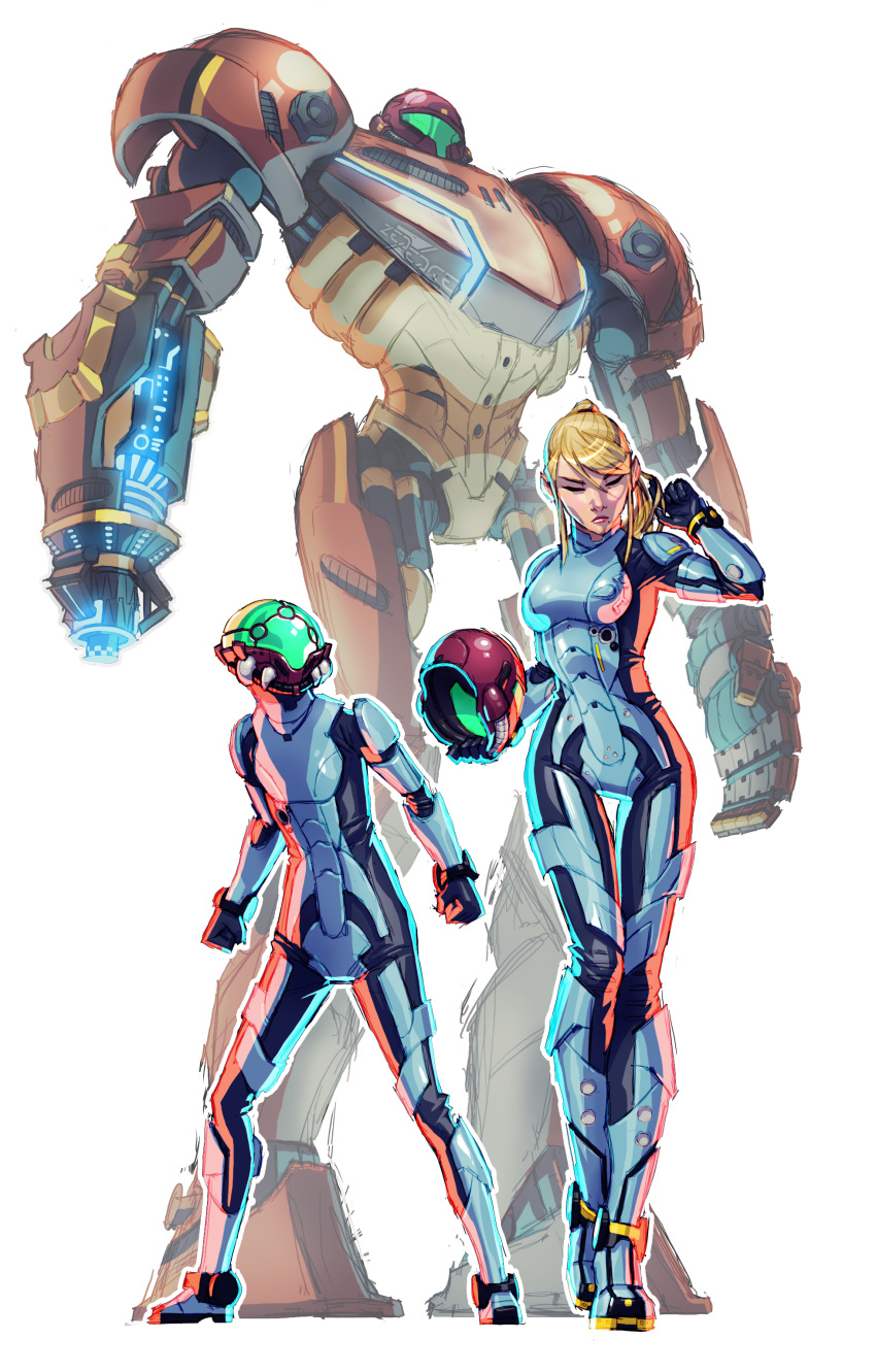absurdres, highres, mecha, metroid, pacific_rim, samus_aran, varia_suit, zededge