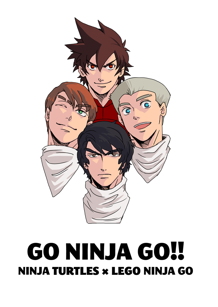 4boys, asymmetrical_eyebrows, black_eyes, black_hair, blue_eyes, brown_hair, cole_(ninjago), eyebrows