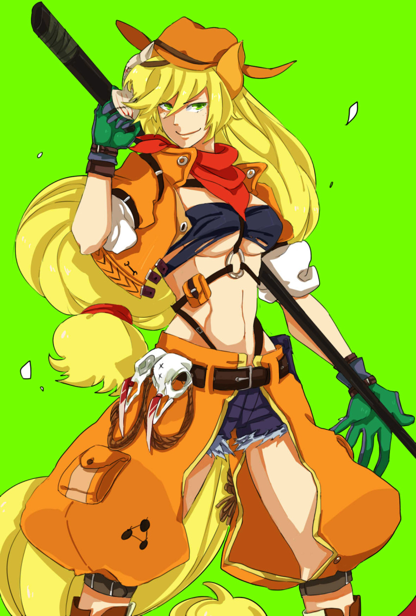 animal_ears, applejack, breasts, highres, horse_ears, horse_tail, kumo_ni_notte, my_little_pony