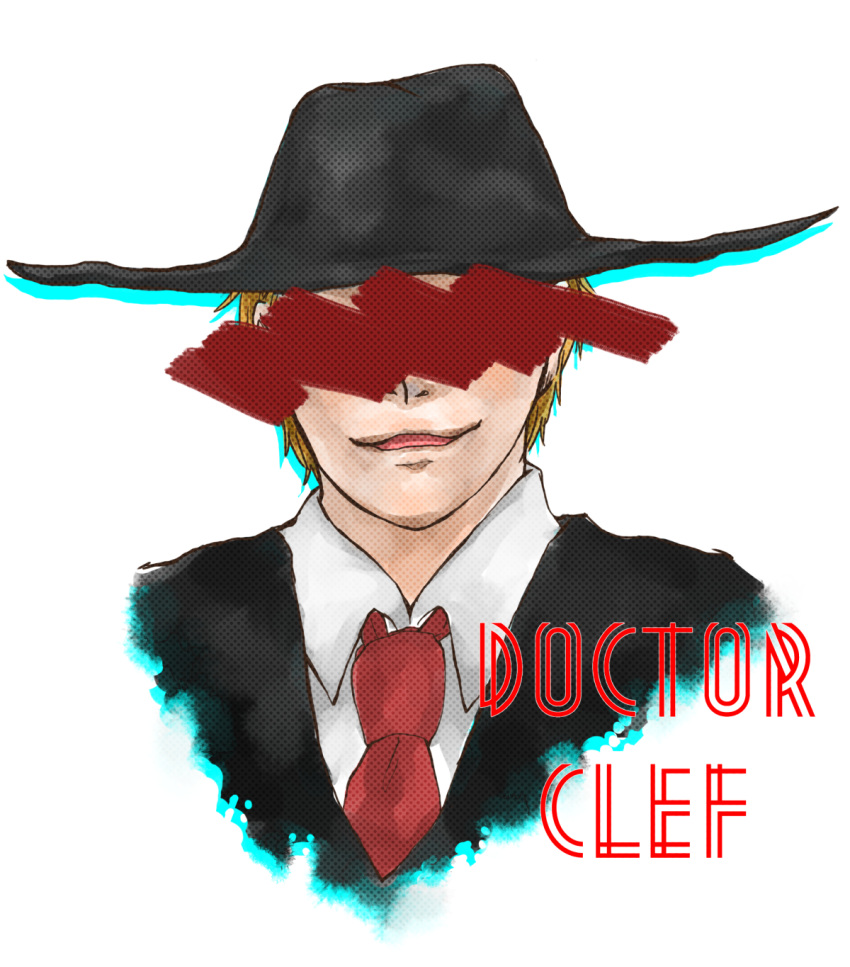 1boy, alto_clef, blonde_hair, censored, character_name, hat, highres, identity_censor