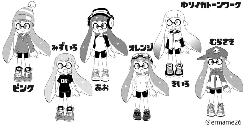 6+girls, animal_humanoid, anthro, artist_name, baseball_cap, beanie, bike_shorts, blush