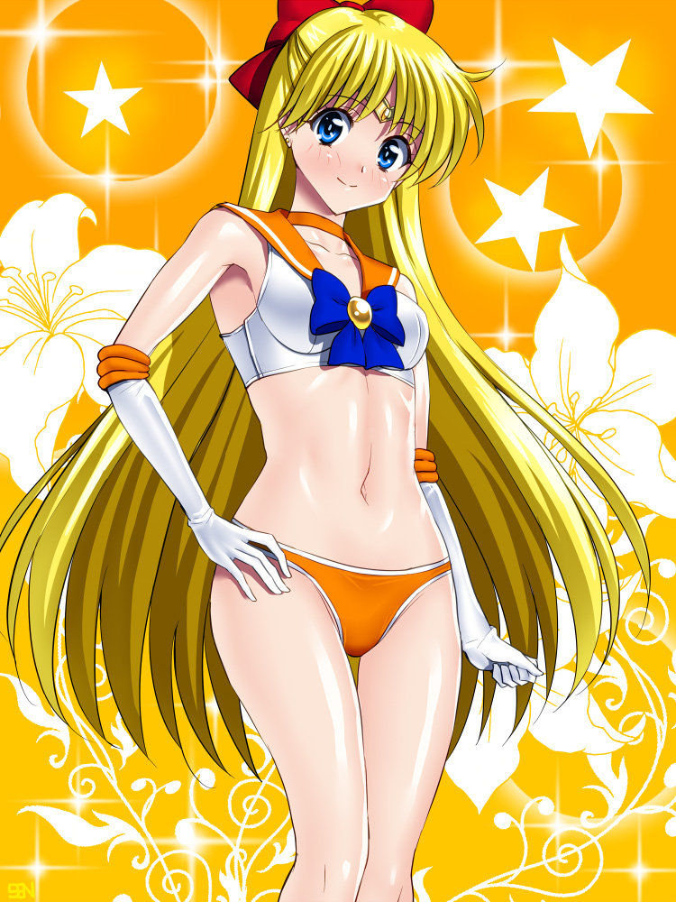 1girl, aino_minako, anzu_(onelelee), bare_shoulders, bishoujo_senshi_sailor_moon, blonde_hair, blue_bow, blue_eyes