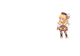 1girl, animated, animated_gif, attack, beret, blonde_hair, cup, drill_hair