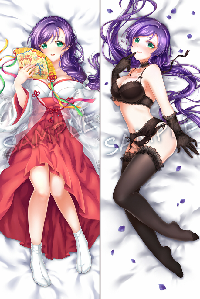 1girl, alternate_costume, alternate_hairstyle, aqua_eyes, bare_shoulders, bed_sheet, black_bra, black_legwear