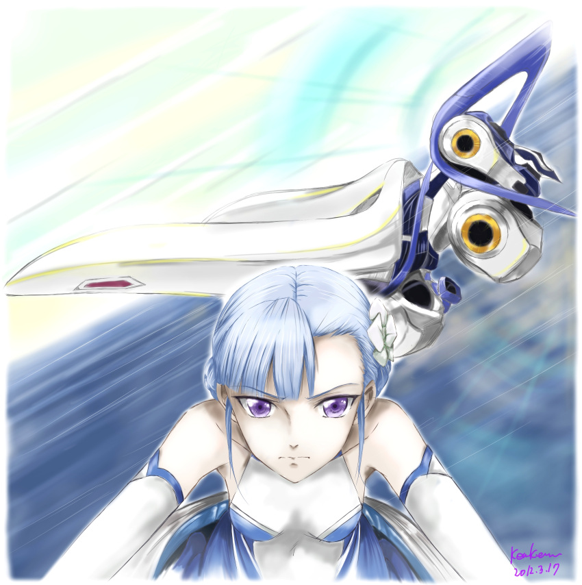 1girl, 2012, absurdres, artist_name, blue_hair, dated, fin_e_ld_si_laffinty, flower