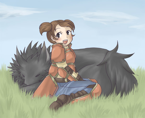 1girl, armor, blush, brown_hair, fire_emblem, fire_emblem:_akatsuki_no_megami, meg_(fire_emblem), open_mouth