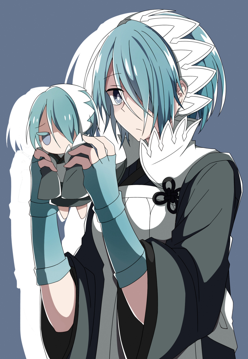 1girl, absurdres, blue_eyes, blue_hair, character_doll, fire_emblem, fire_emblem_if, gloves