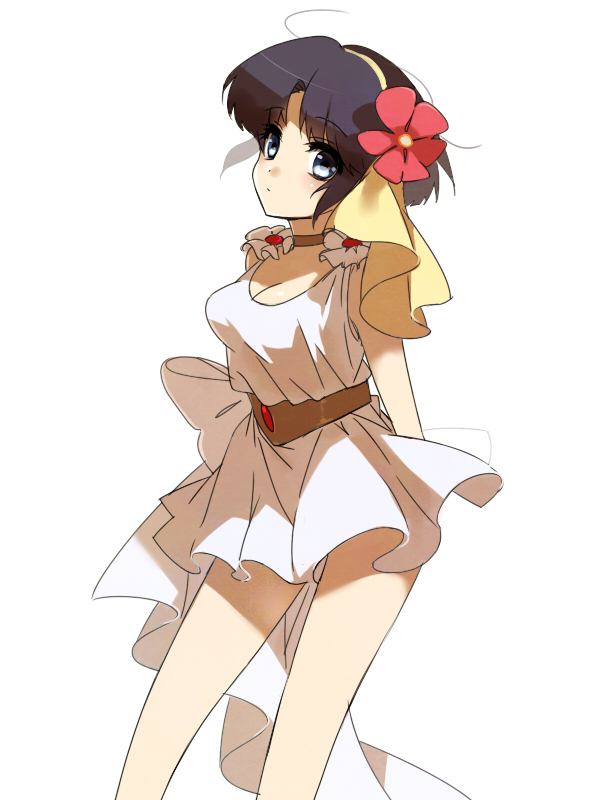 1girl, alternate_costume, blue_hair, inlila, ranma_1/2, short_hair, solo, tendou_akane