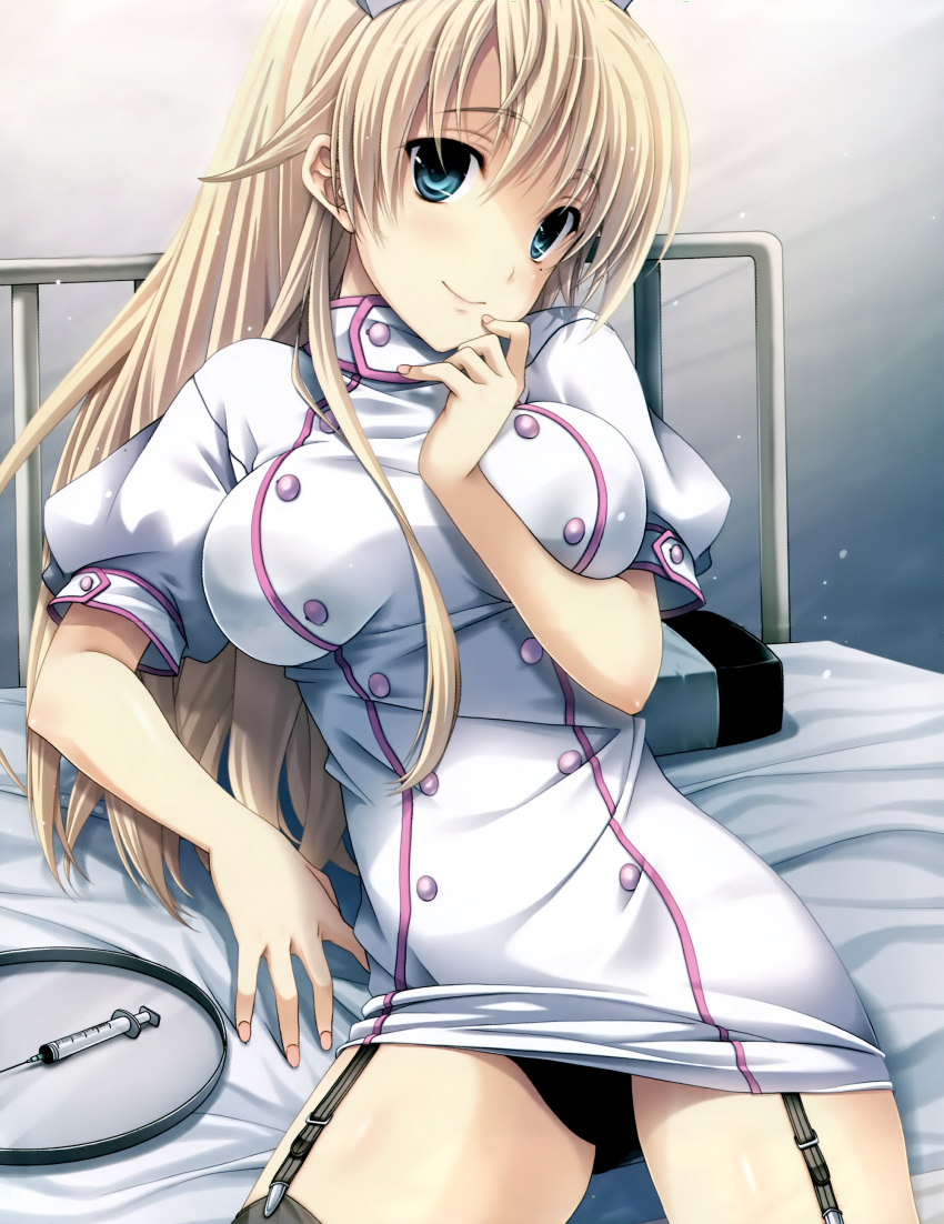 1girl, absurdres, blonde_hair, blue_eyes, high_school_dxd, highres, kiba_yuuto, long_hair