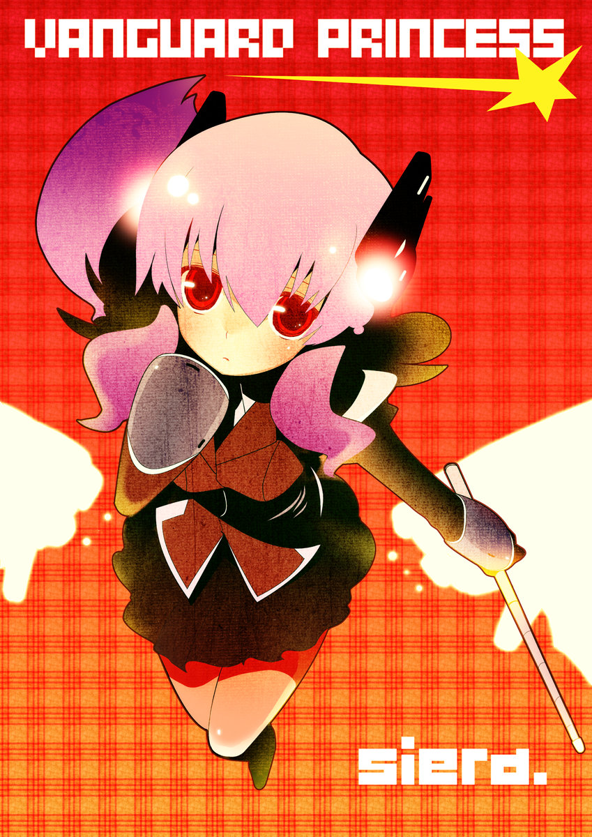 highres, multicolored_hair, red_eyes, shiera_(vanpri), solo, vanguard_princess