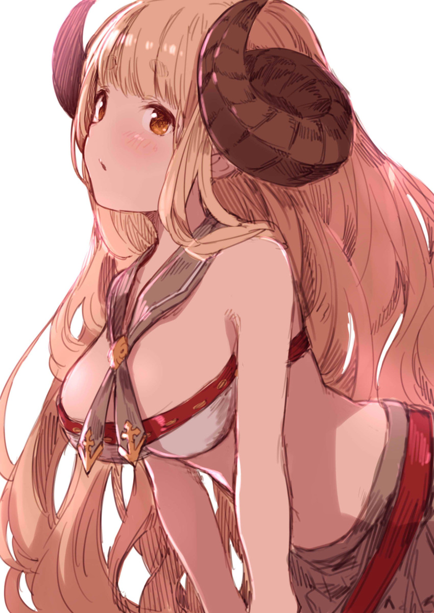1girl, absurdres, anira_(granblue_fantasy), blonde_hair, breasts, cleavage, enarein, granblue_fantasy