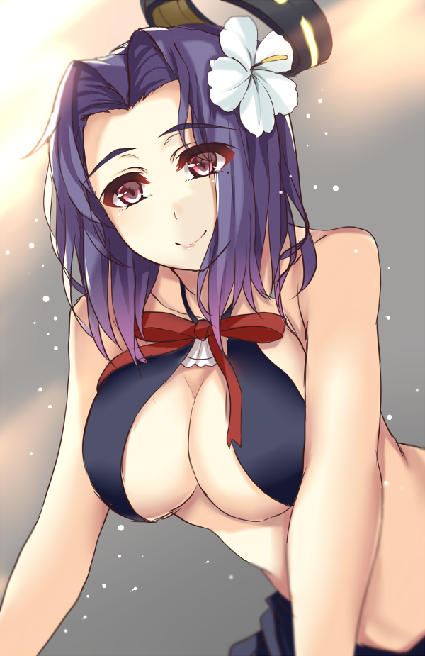 clock_(clockart), kantai_collection, looking_at_viewer, mole, mole_under_eye, short_hair, swimsuit, tagme