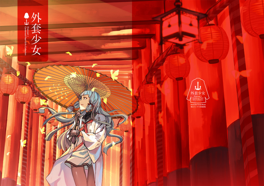 fujita_(condor), fushimi_inari_taisha, kantai_collection, multiple_torii, murakumo_(kantai_collection), oriental_umbrella, pantyhose, school_uniform