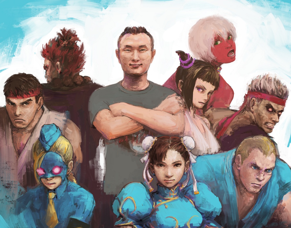4girls, 5boys, abel_(street_fighter), chun-li, crossed_arms, decapre, elena_(street_fighter), evil_ryuu