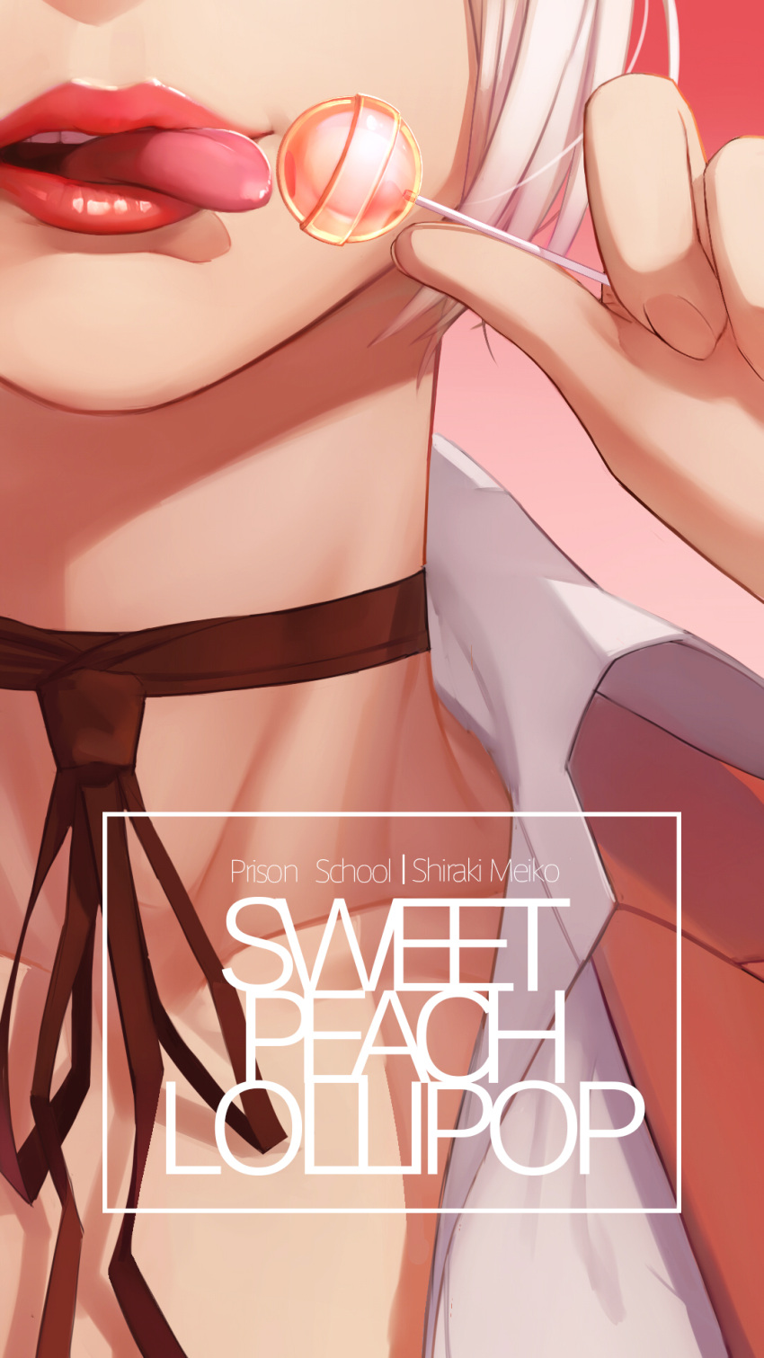 1girl, candy, character_name, choker, close-up, highres, kangoku_gakuen, light_smile