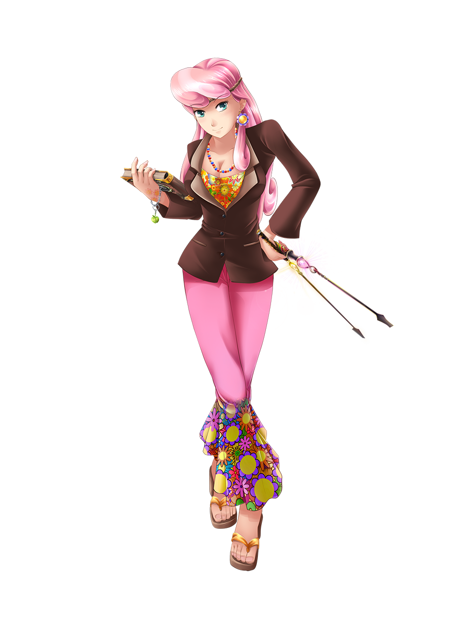 cheerilee, earrings, green_eyes, highres, jewelry, my_little_pony, my_little_pony_friendship_is_magic, personification, pink_hair, sandals, yatonokami