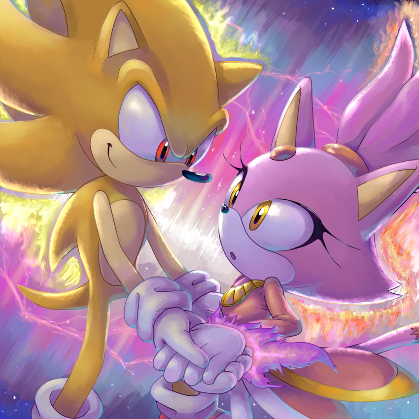blaze_the_cat, blonde_hair, burning_blaze, highres, purple_hair, red_eyes, sonic, sonic_(series)