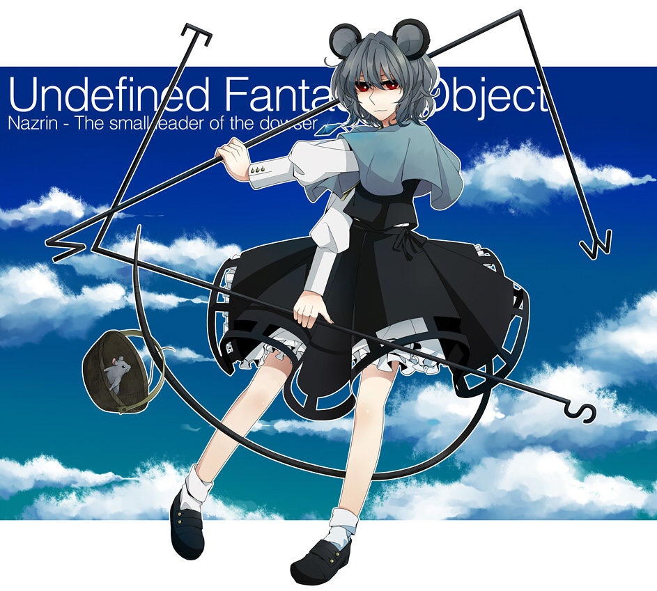 basket, grey_hair, jewelry, mouse, mouse_ears, mouse_tail, nazrin, pendant