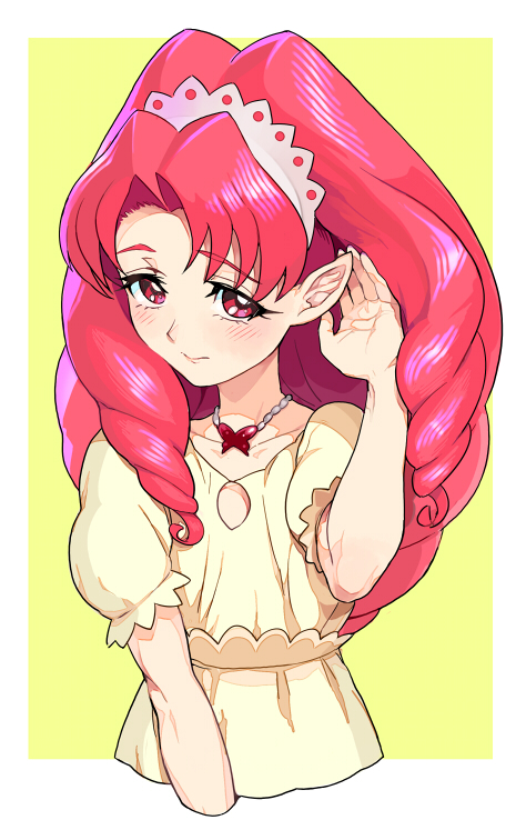 1girl, akagi_towa, curly_hair, female, go!_princess_precure, hairband, jewelry, long_hair