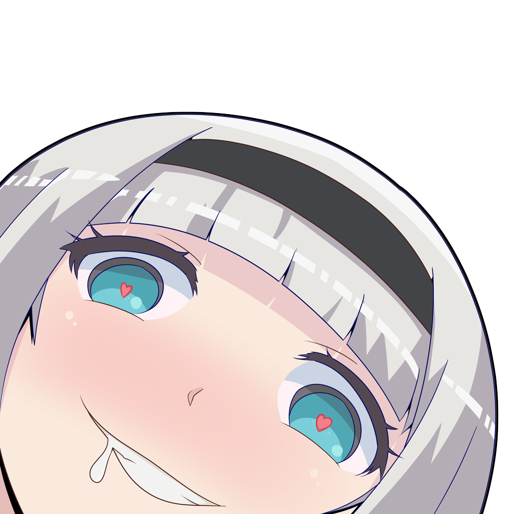 1girl, anna_nishikinomiya, aqua_eyes, artist_request, hairband, heart, heart-shaped_pupils, love_live!_school_idol_project, parody, shimoneta_to_iu_gainen_ga_sonzai_shinai_taikutsu_na_sekai, short_hair, silver_hair, solo, symbol-shaped_pupils