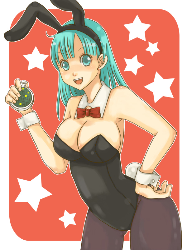 aqua_eyes, aqua_hair, bulma, bunny_ears, bunnysuit, cord-yoshikazu, dragon_ball, dragon_radar