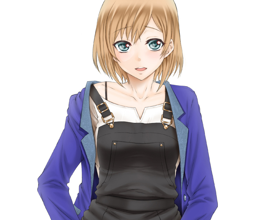 1girl, brown_hair, jacket, kutani, miyamori_aoi, open_mouth, shirobako, short_hair
