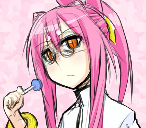 bell, belt, blazblue, bracelet, cat_ears, frown, glasses, jewelry