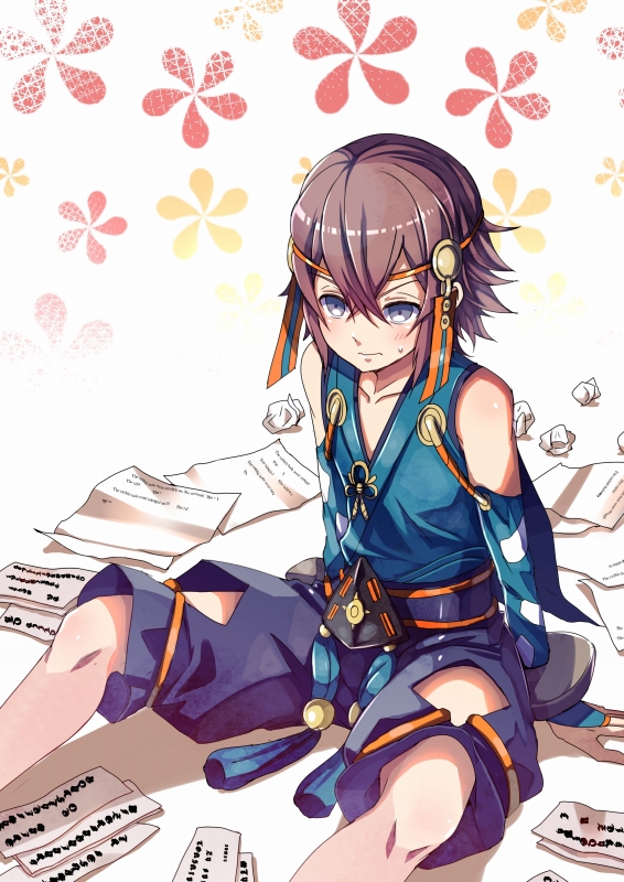 1boy, blue_eyes, blush, brown_hair, fire_emblem, fire_emblem_if, maruo_(mokurentenpu), paper