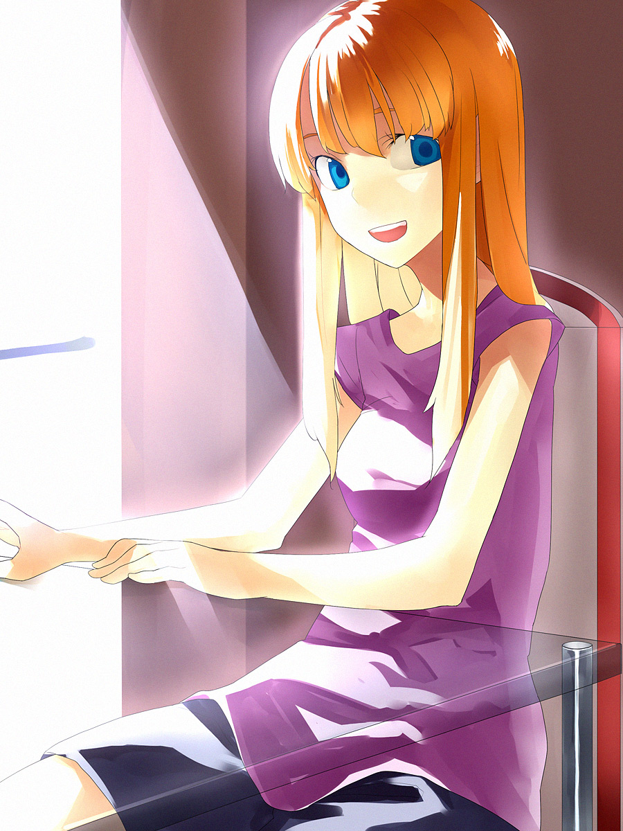 hama2224, highres, long_hair, orange_hair, smile
