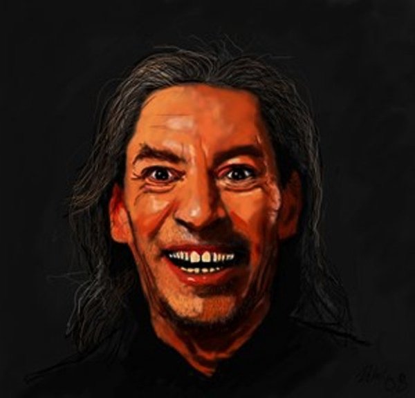 beard, black_eyes, bob_(twin_peaks), creepy, grey_hair, long_hair, male, messy_hair, portrait, smile, splatteredvenue, twin_peaks