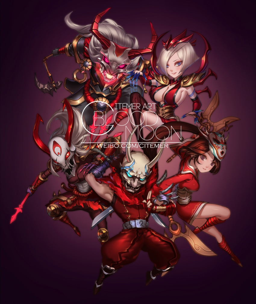 akali, alternate_costume, armor, brown_hair, elise_(league_of_legends), glowing, glowing_eyes, highres