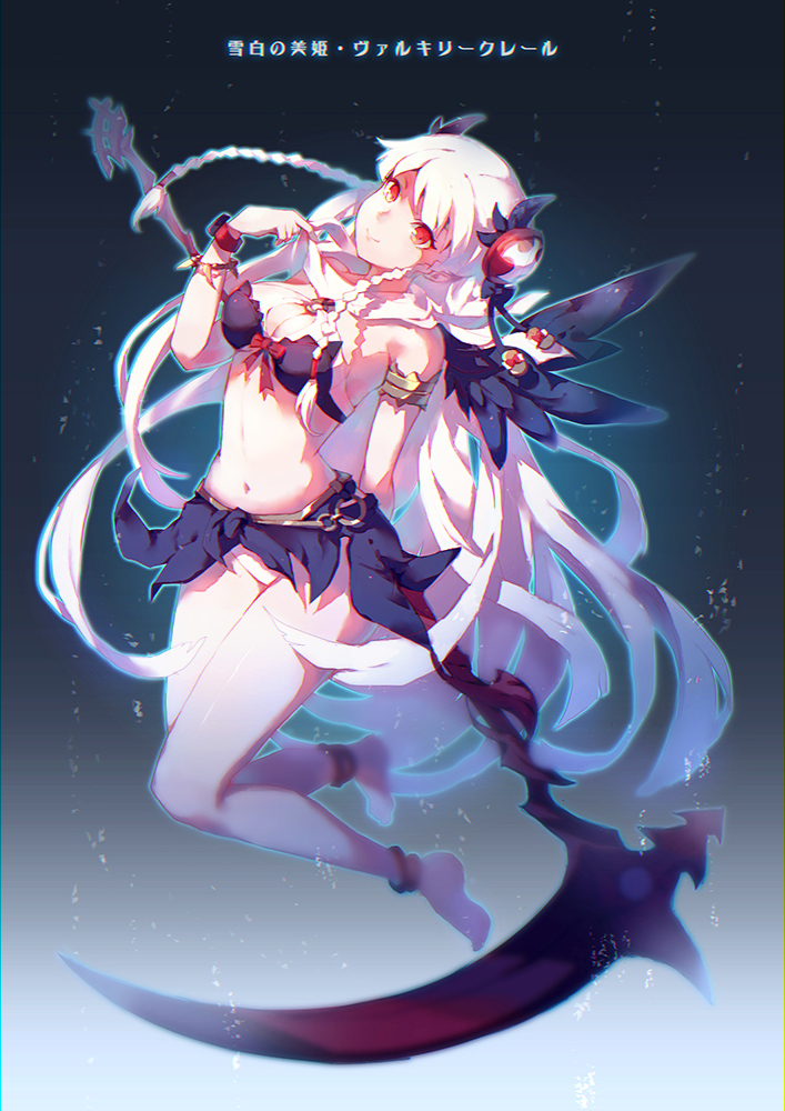 1girl, bikini, black_bikini, black_wings, braid, breasts, cleavage, commentary_request