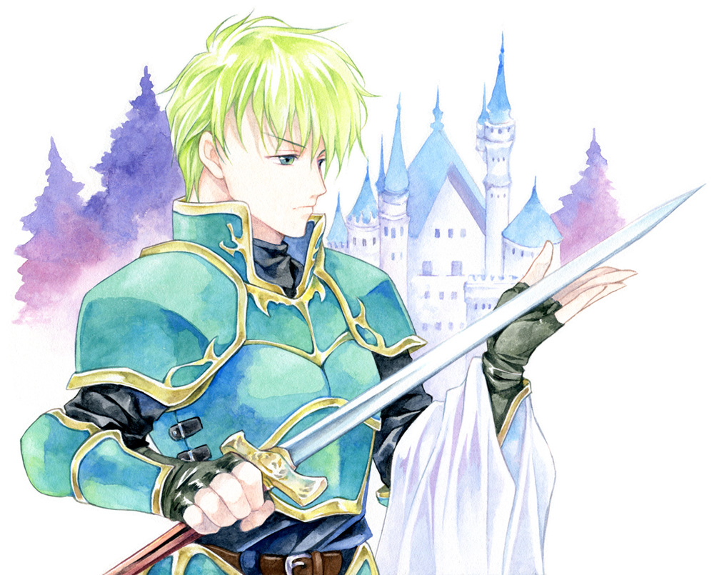 1boy, agahari, armor, fire_emblem, fire_emblem:_fuuin_no_tsurugi, gloves, green_eyes, green_hair