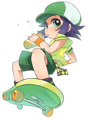 1girl, androgynous, black_hair, buttercup, cap, child, drink, drinking