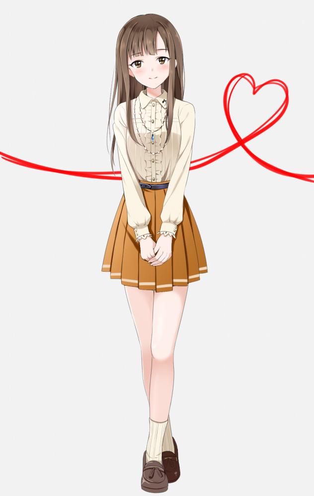 1girl, brown_eyes, brown_hair, full_body, heart, heart_of_string, idolmaster, idolmaster_cinderella_girls