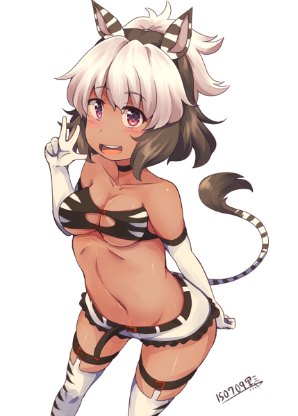animal_ears, gloves, kuromiya, long_hair, multicolored_hair, original, red_eyes, shimamiya_mayuki