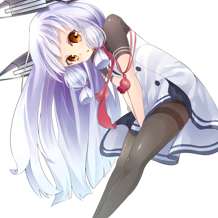 1girl, brown_eyes, gloves, hair_ribbon, headgear, kantai_collection, long_hair, masaharu_(nuaa)