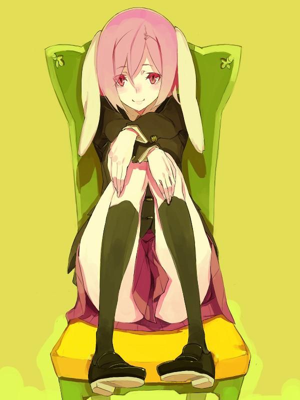 bunny_ears, fakepucco, purple_hair, rabbit_ears, red_eyes, reisen, short_hair, skirt