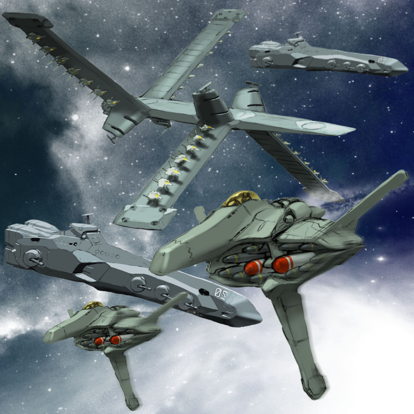 antennae, canopy, carrier, cockpit, cruiser, energy_cannon, fleet, highres
