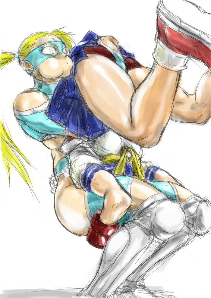 2girls, blonde_hair, boots, buruma, hey_(bluebell), kasugano_sakura, knee_boots, knee_pads