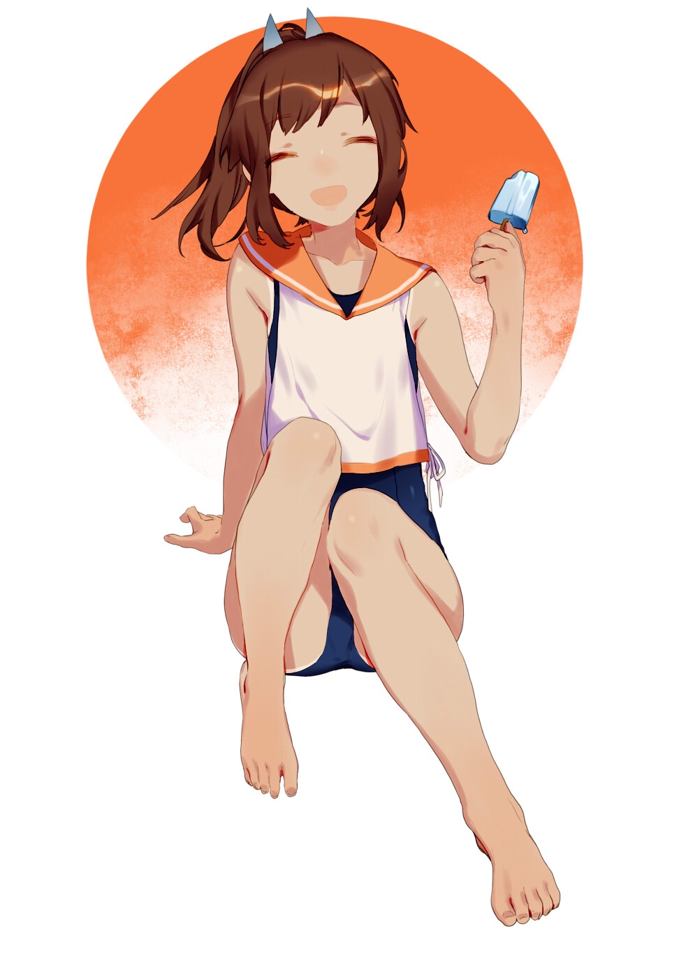 1girl, aya_(547972106), brown_hair, highres, i-401_(kantai_collection), kantai_collection, long_hair, ponytail
