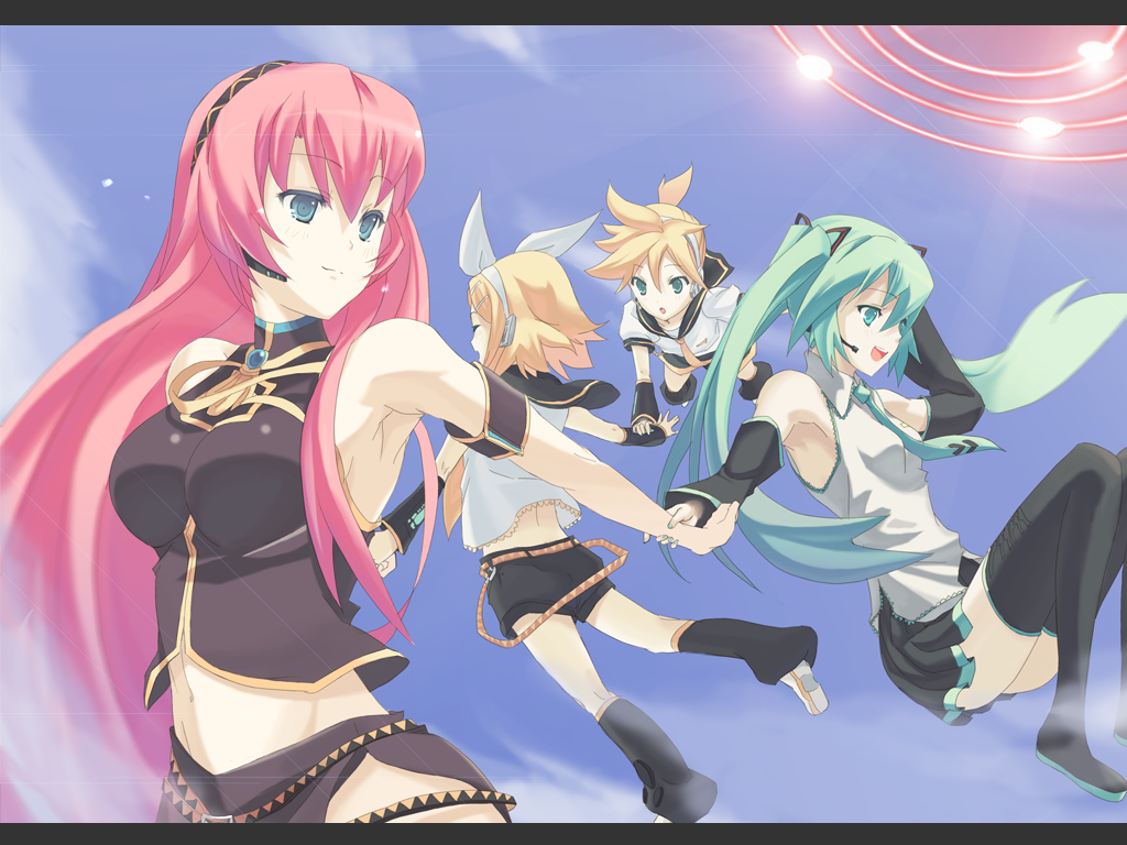 flying, hatsune_miku, kagamine_len, kagamine_rin, megurine_luka, midair, phantom_(pixiv), sailor_collar