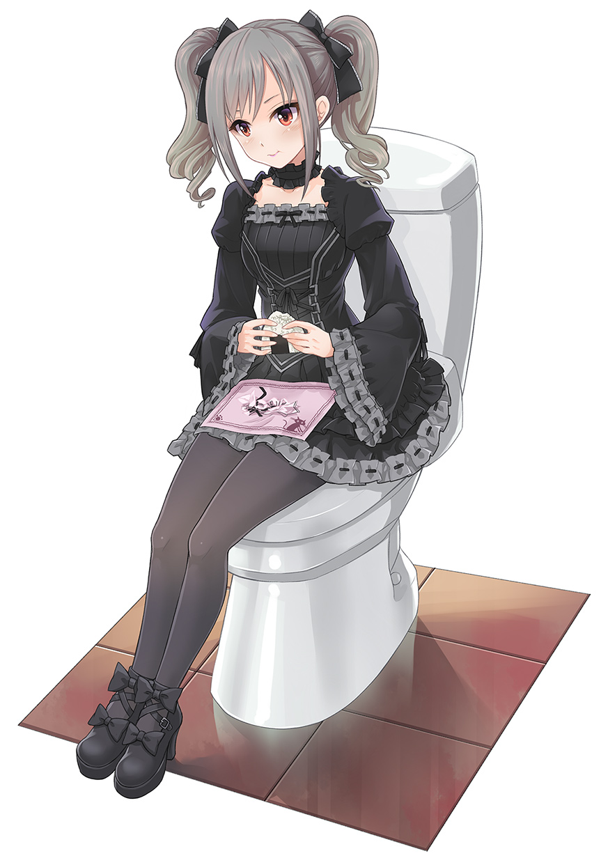 1girl, drill_hair, eating, food, gothic_lolita, highres, idolmaster, idolmaster_cinderella_girls